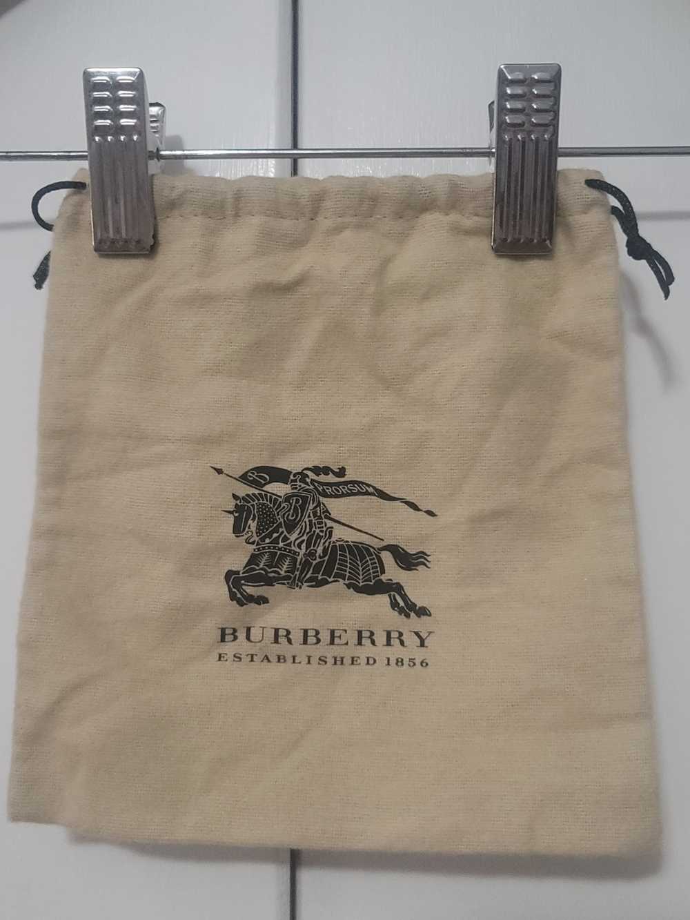 Burberry Beige Canvas Dust Bag with Black Logo